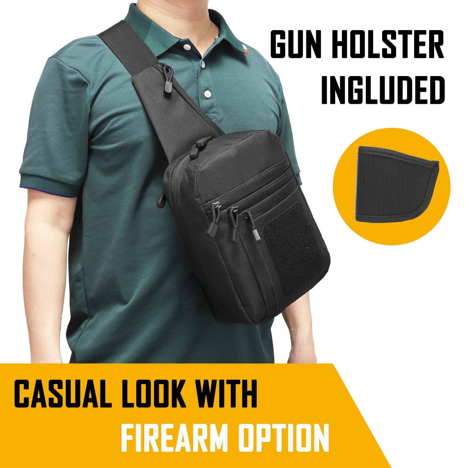 Edc Concealed Carry Bag - Concealed Carry Crossbody Bag for Men,