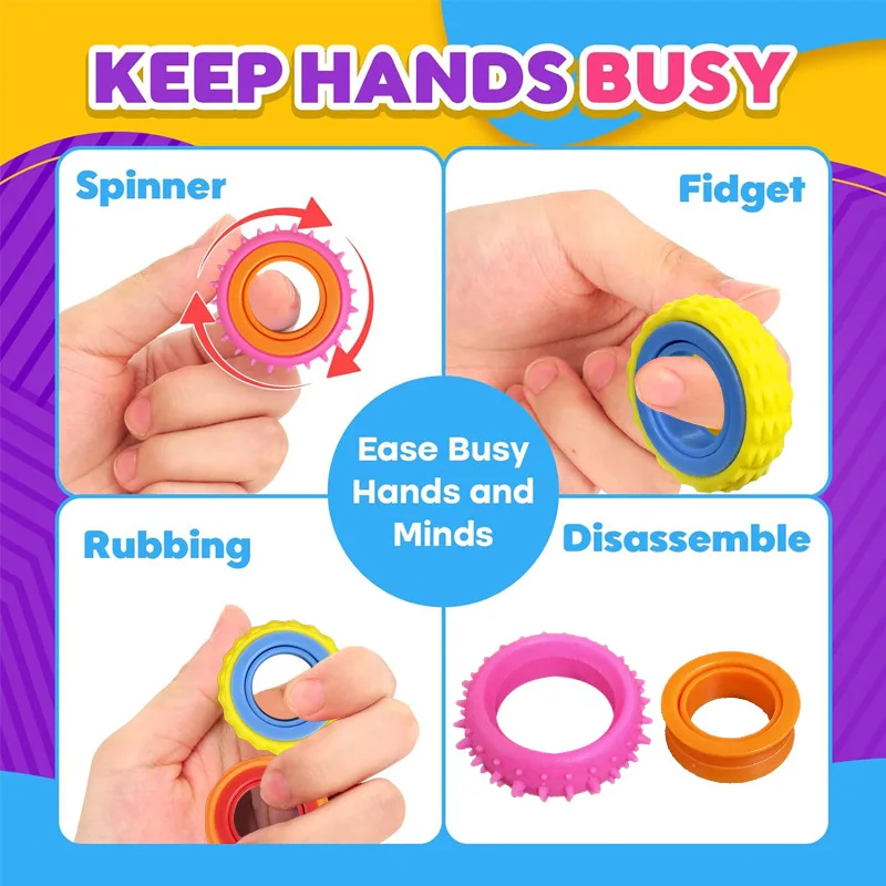6PCS Sensory Toys Fidget Rings - Fidget Spinner Bearing review and price